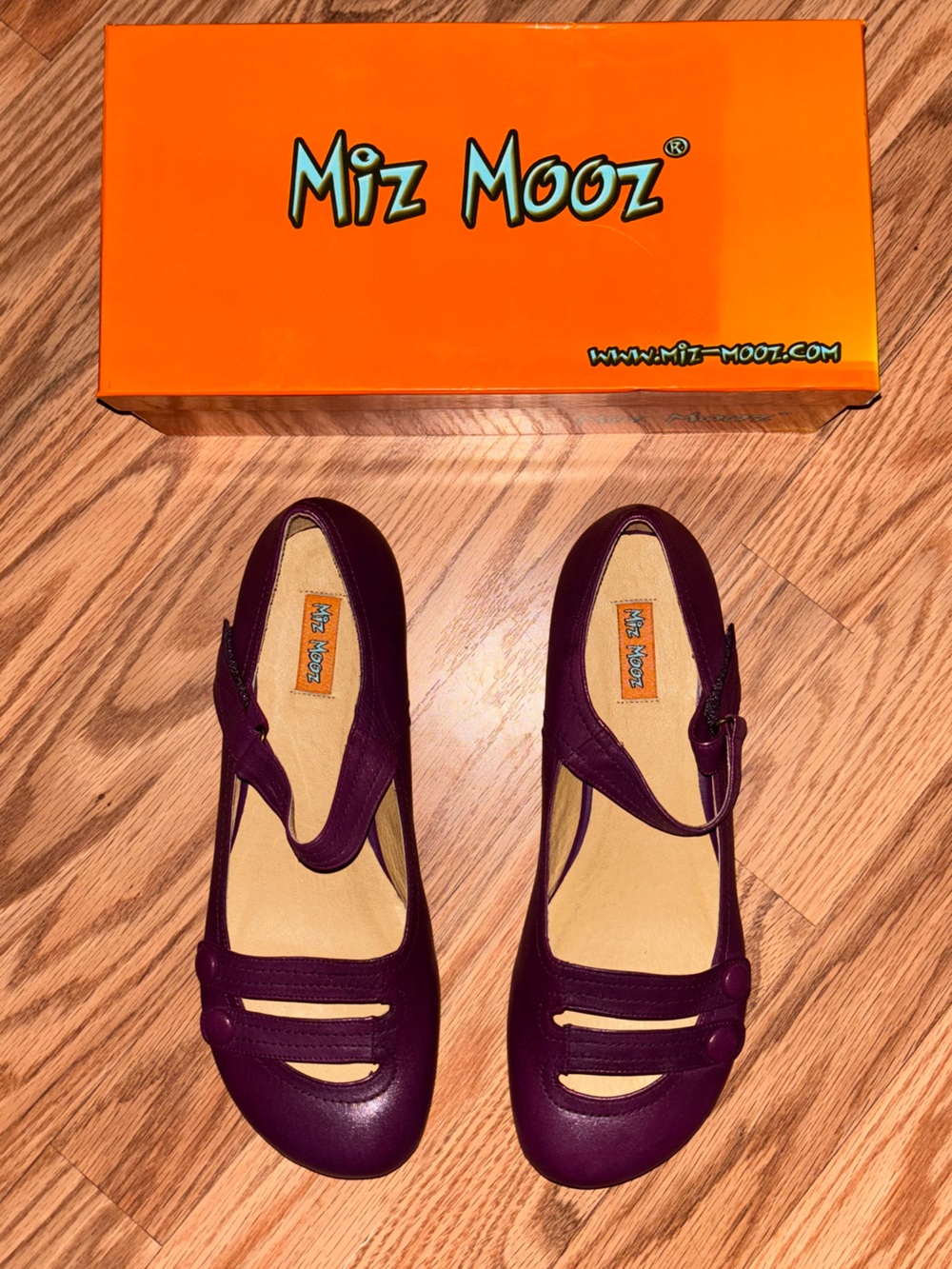 Miz Mooz Devi Purple Mary Jane Flats NIB